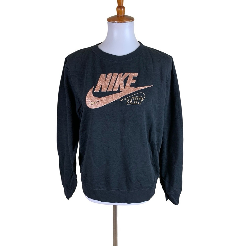 Nike Black Rose‎ Gold Spellout Sweatshirt Small Athleisure Streetwear